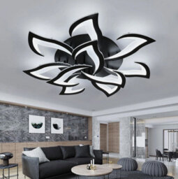 84W Dimmable Led Ceiling Light Flower Modern Chandelier Living Room Remote 82Cm - thumbnail 2