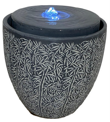 Outdoor Living UK Jane Bubbling Pot Modern Water Feature With Cover