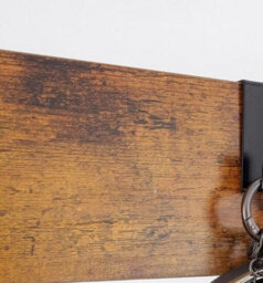 Modcraft Entryway Coat Hanger Stand With Shoe Bench & Mirror Black Rustic Oak Hallway Storage Unit - thumbnail 4