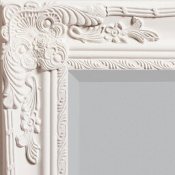Xample Gallery Hampshire Cream Leaner Mirror 84 X 170Cm - Ornate Baroque Wooden Frame, Matt Cream Finish, Portrait Or Landscape - thumbnail 2