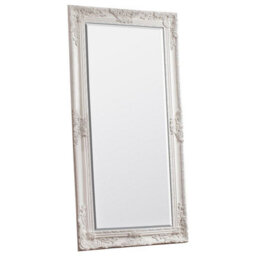 Xample Gallery Hampshire Cream Leaner Mirror 84 X 170Cm - Ornate Baroque Wooden Frame, Matt Cream Finish, Portrait Or Landscape - thumbnail 3