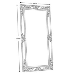 Xample Gallery Hampshire Cream Leaner Mirror 84 X 170Cm - Ornate Baroque Wooden Frame, Matt Cream Finish, Portrait Or Landscape - thumbnail 4