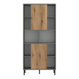 Furniture To Go Darwin Bookcase 2 Door In Green/oak - thumbnail 2