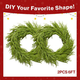 Vivo 6Ft Christmas Norfolk Pine Garland Artificial Green Decoration Mantle Stairs - thumbnail 3