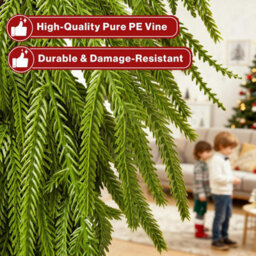 Vivo 6Ft Christmas Norfolk Pine Garland Artificial Green Decoration Mantle Stairs - thumbnail 4