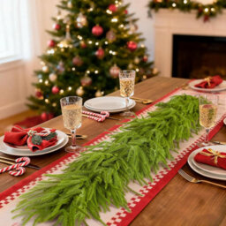 Vivo 6Ft Christmas Norfolk Pine Garland Artificial Green Decoration Mantle Stairs - thumbnail 2