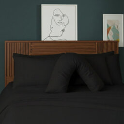 V Shape Pillowcase For Support Maternity Pillows Polycotton Easy Care Black