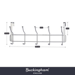 Buckingham Over The Door 10 Hook Coat Hanger Chrome-Premium Quality - thumbnail 2