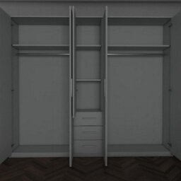 Venice Grey 5 Door Wardrobe With 3 Drawers - thumbnail 3