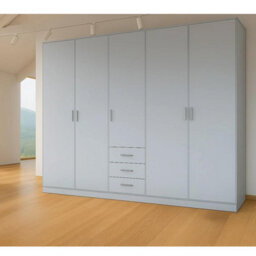 Venice Grey 5 Door Wardrobe With 3 Drawers - thumbnail 2