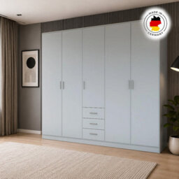 Venice Grey 5 Door Wardrobe With 3 Drawers - thumbnail 4