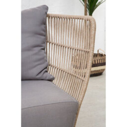 Orsina 2 Seat Rope Sofa,  Sustainable Rope Garden Sofa, Easy To Clean Grey Outdoor Sofa, Back & Armrest Rope Sofa - thumbnail 9
