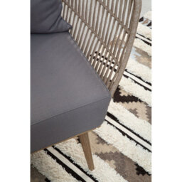 Orsina 2 Seat Rope Sofa,  Sustainable Rope Garden Sofa, Easy To Clean Grey Outdoor Sofa, Back & Armrest Rope Sofa - thumbnail 8