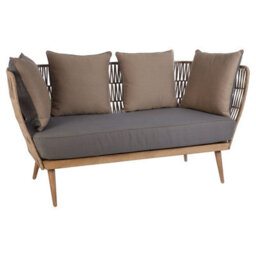 Orsina 2 Seat Rope Sofa,  Sustainable Rope Garden Sofa, Easy To Clean Grey Outdoor Sofa, Back & Armrest Rope Sofa - thumbnail 3