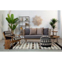 Orsina 2 Seat Rope Sofa,  Sustainable Rope Garden Sofa, Easy To Clean Grey Outdoor Sofa, Back & Armrest Rope Sofa - thumbnail 6