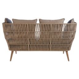 Orsina 2 Seat Rope Sofa,  Sustainable Rope Garden Sofa, Easy To Clean Grey Outdoor Sofa, Back & Armrest Rope Sofa - thumbnail 5