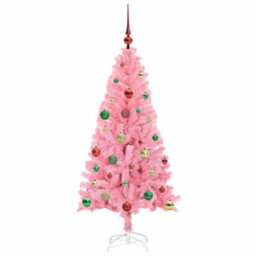 Vidaxl Christmas Tree With 150 Leds With Stand Pink 150 Cm Pvc - thumbnail 6