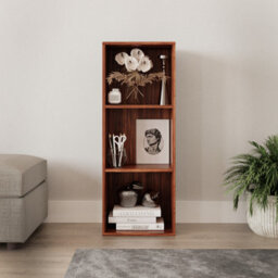Urbn-Living Urbnliving 30Cm Height Teak 3 Tier Wooden Bookcase Shelving Display Storage Wood Shelf Shelves Cube
