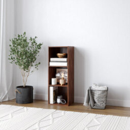 Urbn-Living Urbnliving 30Cm Height Teak 3 Tier Wooden Bookcase Shelving Display Storage Wood Shelf Shelves Cube - thumbnail 2
