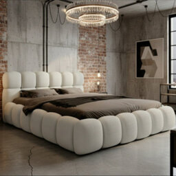 Modern Bed With Storage Wooden Frame Boston 180 X 200 Cm Beige - thumbnail 3