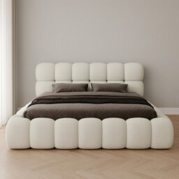 Modern Bed With Storage Wooden Frame Boston 180 X 200 Cm Beige - thumbnail 2