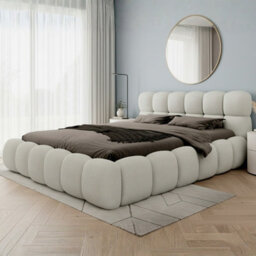 Modern Bed With Storage Wooden Frame Boston 180 X 200 Cm Beige
