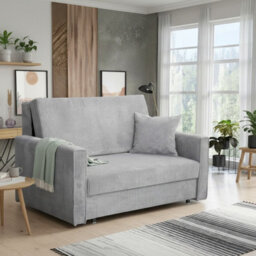 Viva Bis Ii Premium Upholstered Sofa Bed For Living Room With Storage Chipboard Frame 133X85X98Cm Light Grey