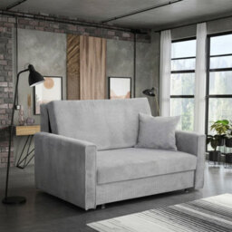 Viva Bis Ii Premium Upholstered Sofa Bed For Living Room With Storage Chipboard Frame 133X85X98Cm Light Grey - thumbnail 3