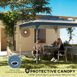 Outsunny 3.5 X 3.5 M Pop Up Gazebo, Upf50+ One-Push Party Tent, Blue - thumbnail 4