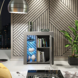Sideboard Tv Unit Modern Cabinet Cupboard Tv Stand Living Room High Gloss Doors - Dark Grey - thumbnail 4