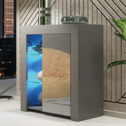Sideboard Tv Unit Modern Cabinet Cupboard Tv Stand Living Room High Gloss Doors - Dark Grey