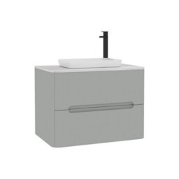 Royal Bathrooms Venice 700mm Dove Grey Wall Mounted Bathroom Countertop Vanity Unit 2 Drawer With Qubix Basin - thumbnail 7