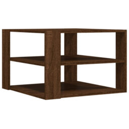 Berkfield Coffee Table Brown Oak 59.5X59.5X40 Cm Engineered Wood - thumbnail 2