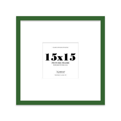"15X15"" Green Picture Frame - 15X15"" Square Frame With 11X11"" Mount For 15X15""/11X11"" Pictures Art Deco Style Gallery Wall, 1 Pack" - image 1