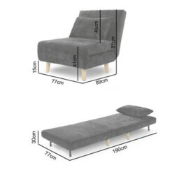 Aurora - Single Sofa Bed Chair In Premium Fabric- 1 Seater - thumbnail 8