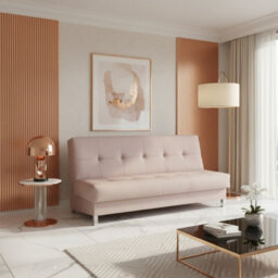 Enduro Xi Click Clack Sofa Bed Wooden Frame Foam Mattress Ideal For Living Room 195X90X85 Cm Cream