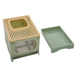 Darphe Green Foldable Cat Litter Box Top Entry Anti-Splashing Cat Toilet, 51Cm W X 41Cm D X 38Cm H - thumbnail 5