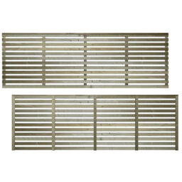Premier Garden Supplies Premier Vogue Wooden Trellis Panel 6Ft X 2Ft (3 Pack) Horizontal Slatted Decorative Fencing Topper For Climbing Plant Support - thumbnail 2