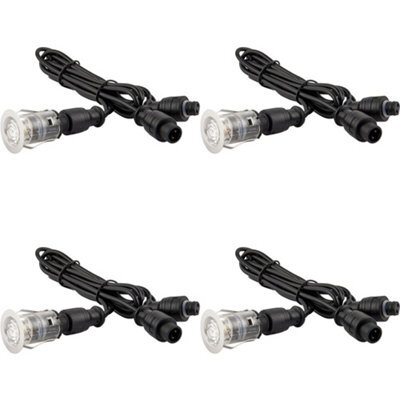 4 Pack Single Recessed 25mm Decking Light Module - 0.75W Cct Led - Steel - image 1