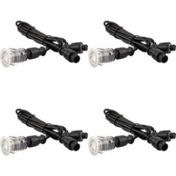 4 Pack Single Recessed 25mm Decking Light Module - 0.75W Cct Led - Steel