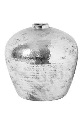 Hammered Silver Astral Floor Vase, Modern Metallic Decor - image 1