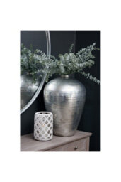 Hammered Silver Astral Floor Vase, Modern Metallic Decor - thumbnail 3
