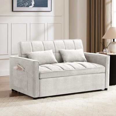Home Detail Harry Pull-Out Sofa Bed, Grey Linen - image 1