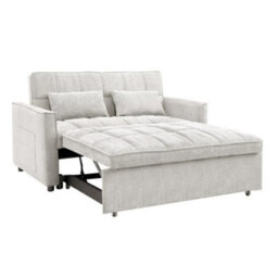 Home Detail Harry Pull-Out Sofa Bed, Grey Linen - thumbnail 4