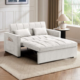 Home Detail Harry Pull-Out Sofa Bed, Grey Linen - thumbnail 2