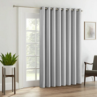 Ameha Light Grey 230Gsm Plain Thermal Blackout Eyelet Curtain For Bedroom Single Panel Energy Saving 66'' X 84'' Uk Home Decor - image 1