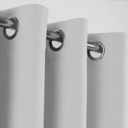 Ameha Light Grey 230Gsm Plain Thermal Blackout Eyelet Curtain For Bedroom Single Panel Energy Saving 66'' X 84'' Uk Home Decor - thumbnail 8