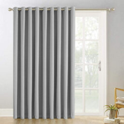 Ameha Light Grey 230Gsm Plain Thermal Blackout Eyelet Curtain For Bedroom Single Panel Energy Saving 66'' X 84'' Uk Home Decor - thumbnail 3