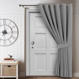 Ameha Light Grey 230Gsm Plain Thermal Blackout Eyelet Curtain For Bedroom Single Panel Energy Saving 66'' X 84'' Uk Home Decor - thumbnail 4