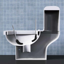 Calitek Toilet Brush Flexible Silicon Bristles And Brush Head With Non Slip Long Stainless Steel Handle White - thumbnail 6